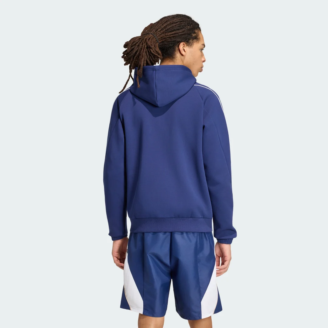 Detalle de Sudadera con capucha y cierre de cremallera Stadium Small Logo – Adidas, azul