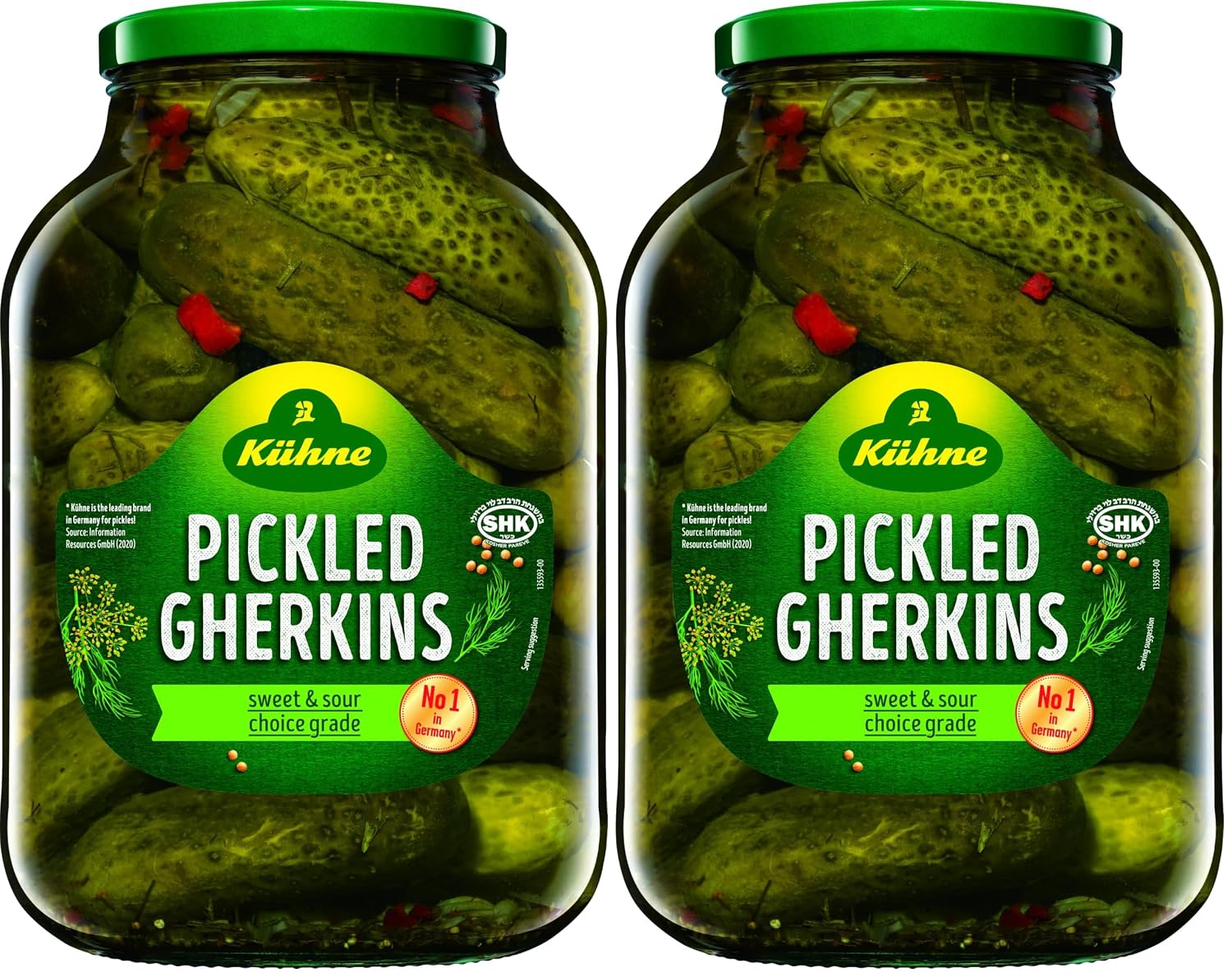 Detalle de Kühne Gewürzgurken, 2650 ml – vielseitig, vegan & frei von Farbstoffen