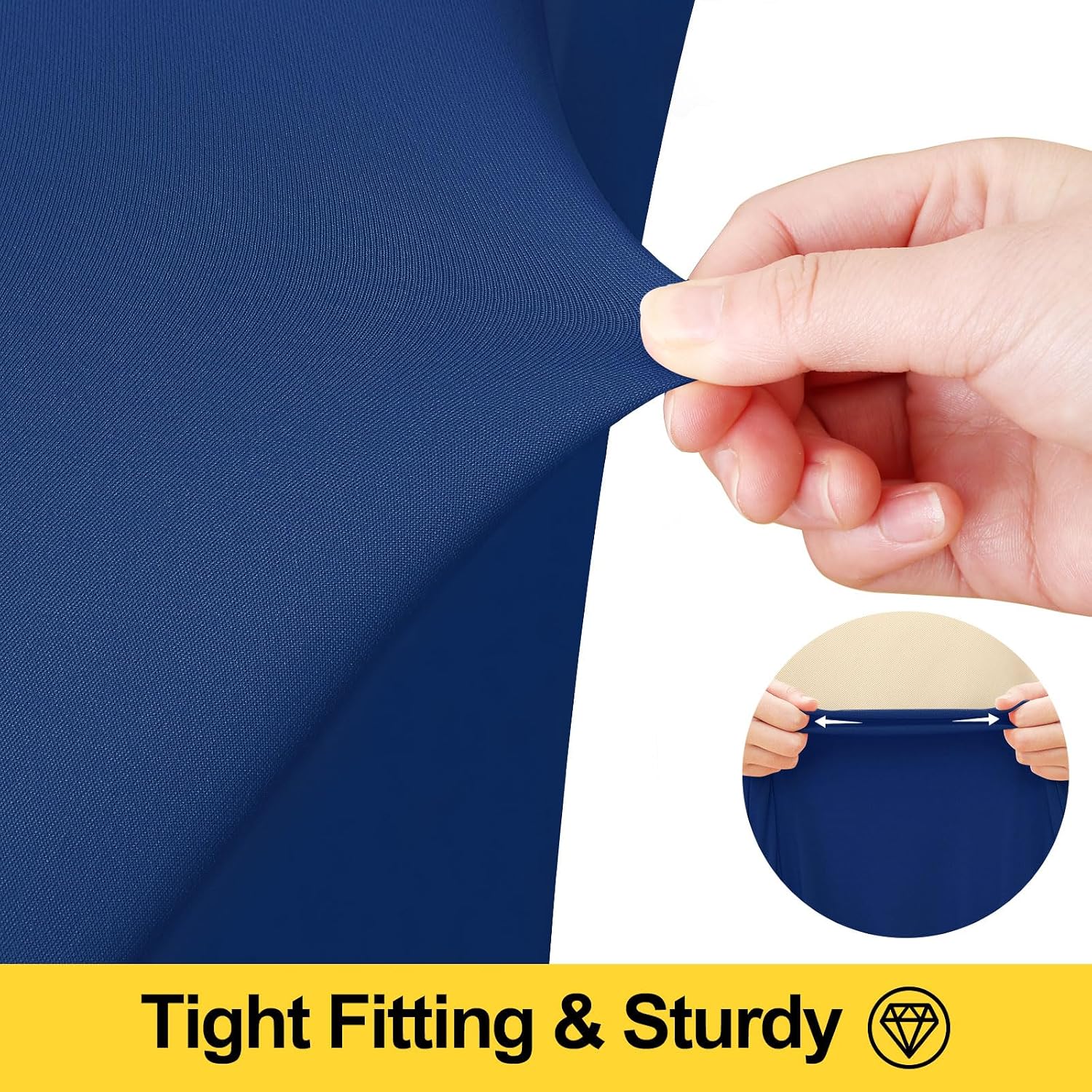 Thumbnail 2 de Smiry 2-Pack Stretch Fitted Tablecloths with Skirt for 6-Foot Tables, Navy