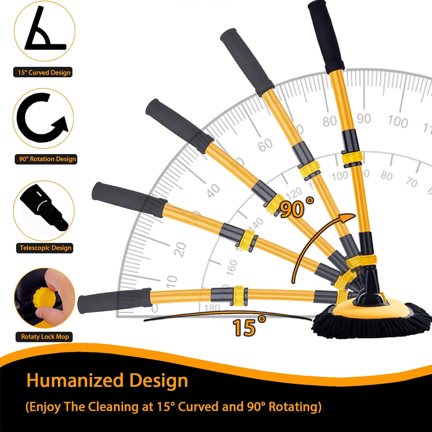 Thumbnail 4 de Harazaqa 15° curved car cleaning brush, 43 inch