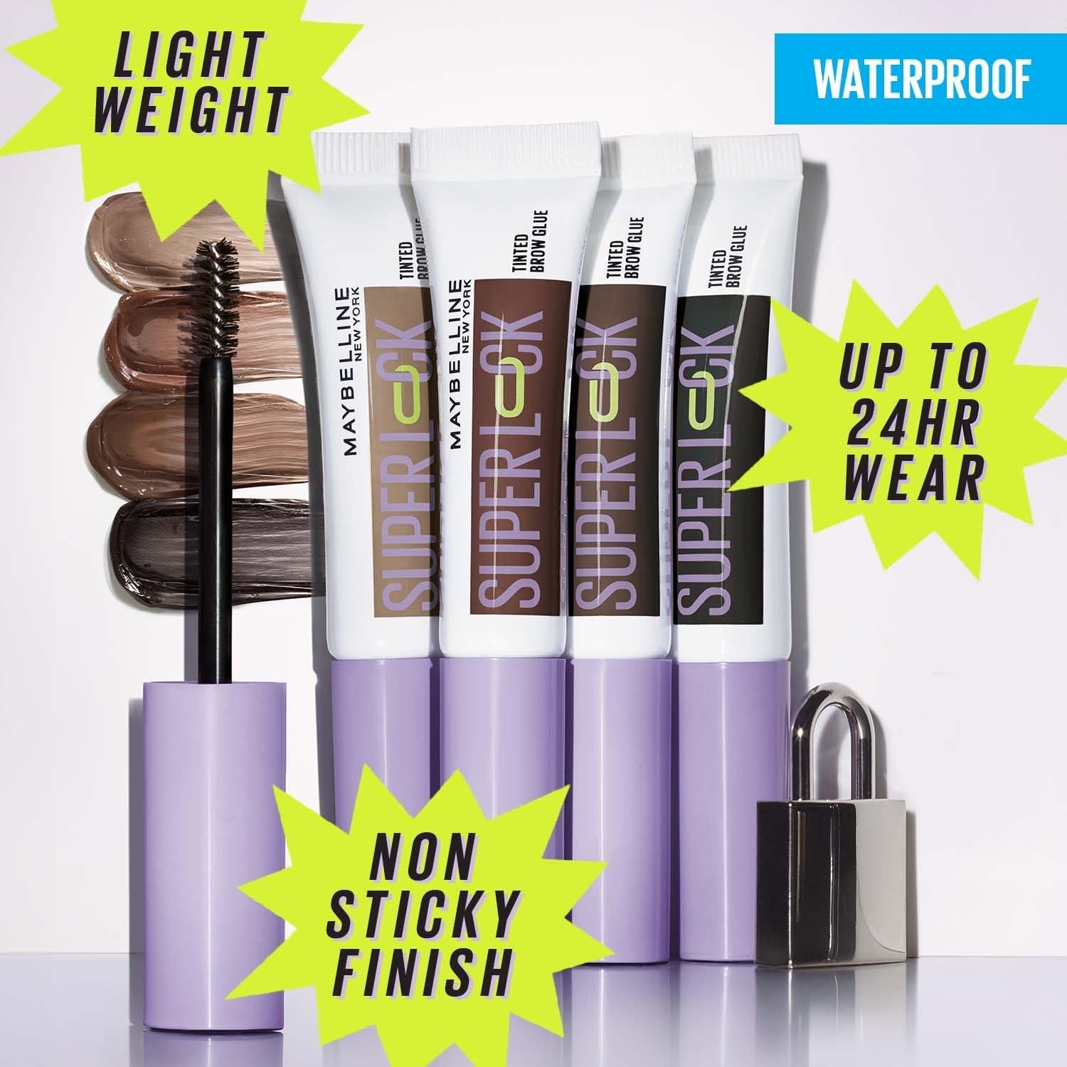 Thumbnail 3 de Maybelline New York Super Lock Brow Glue – gel à sourcils marron profond, tenue forte sans peler ni coller (brosse intégrée), 8 g