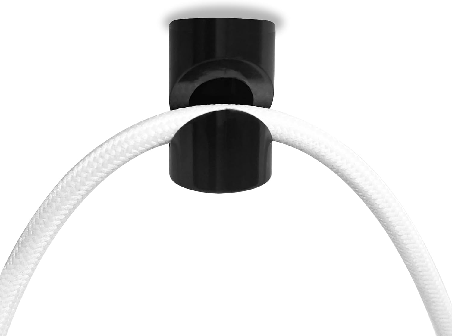 Detalle de smartect Decentratore da parete e soffitto per cavi (4 pezzi, nero) con viti e tasselli