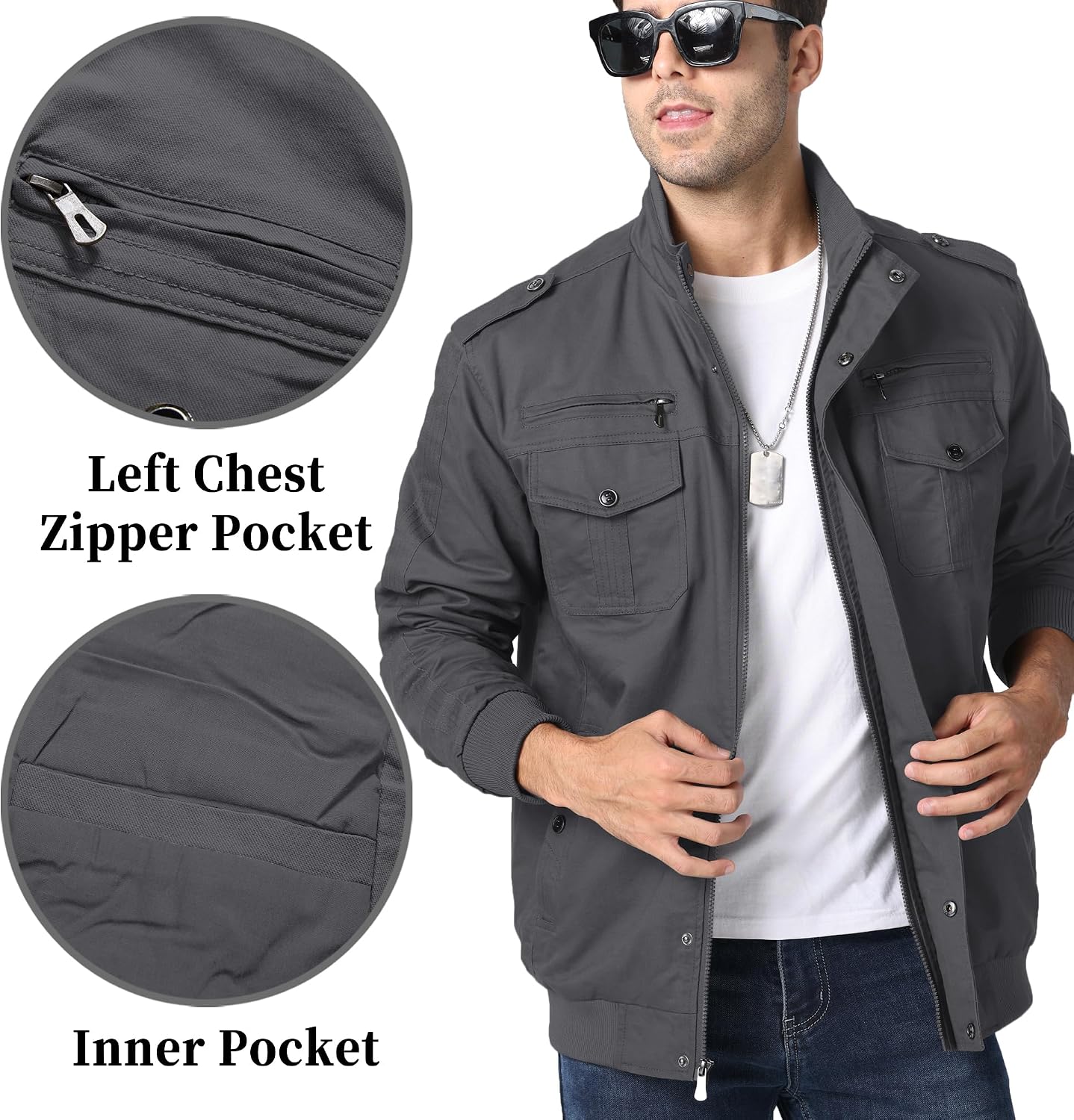 Thumbnail 4 de KEFITEVD Übergangsjacke mit Stehkragen