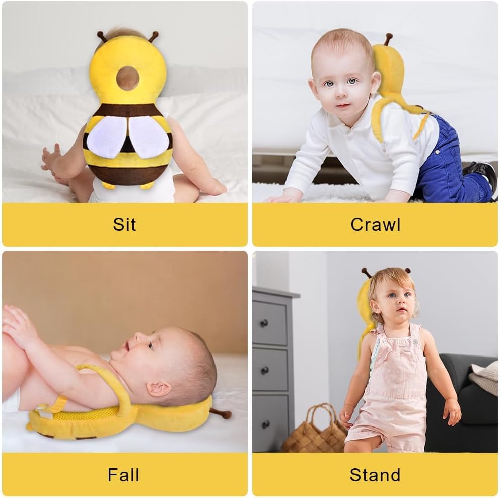 Thumbnail 2 de Vicloon Protezione per la Testa del Bambino – Peluche a forma di Ape Gialla, protezione testa e ginocchia per imparare a gattonare e camminare