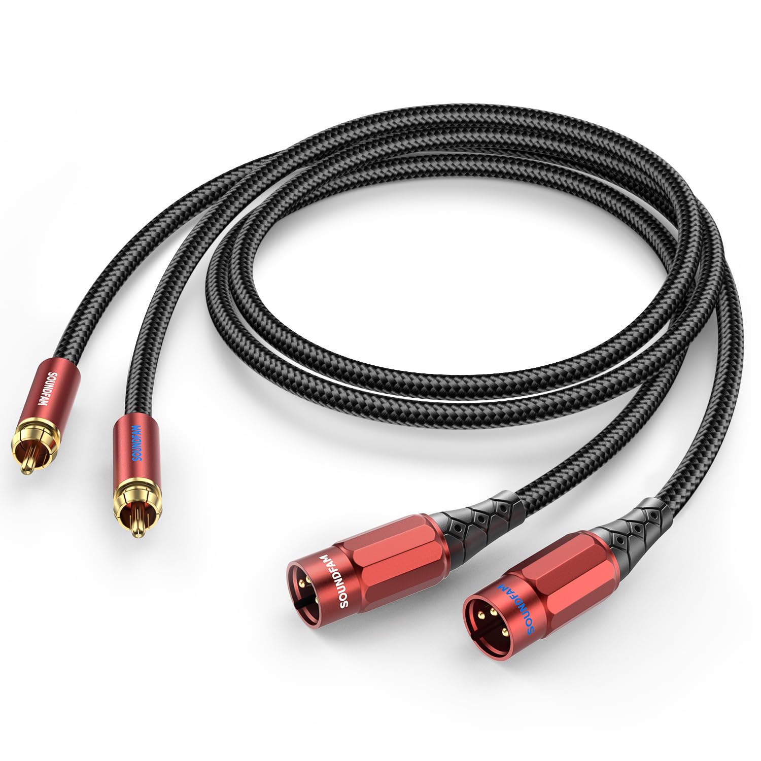 Thumbnail 1 de SOUNDFAM Dual XLR to RCA Cable (3 Metre) with Y-splitter – 2 x XLR Male to 2 x RCA Male