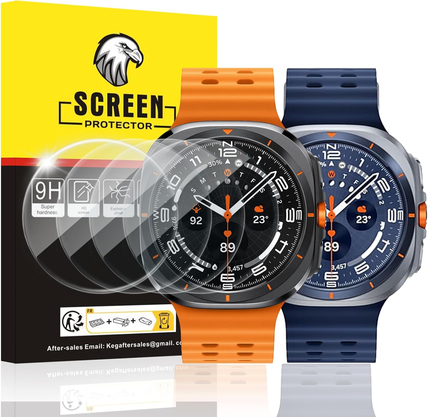 Detalle de SPGUARD 4-Pack Tempered Glass Screen Protectors for Galaxy Watch Ultra 47mm