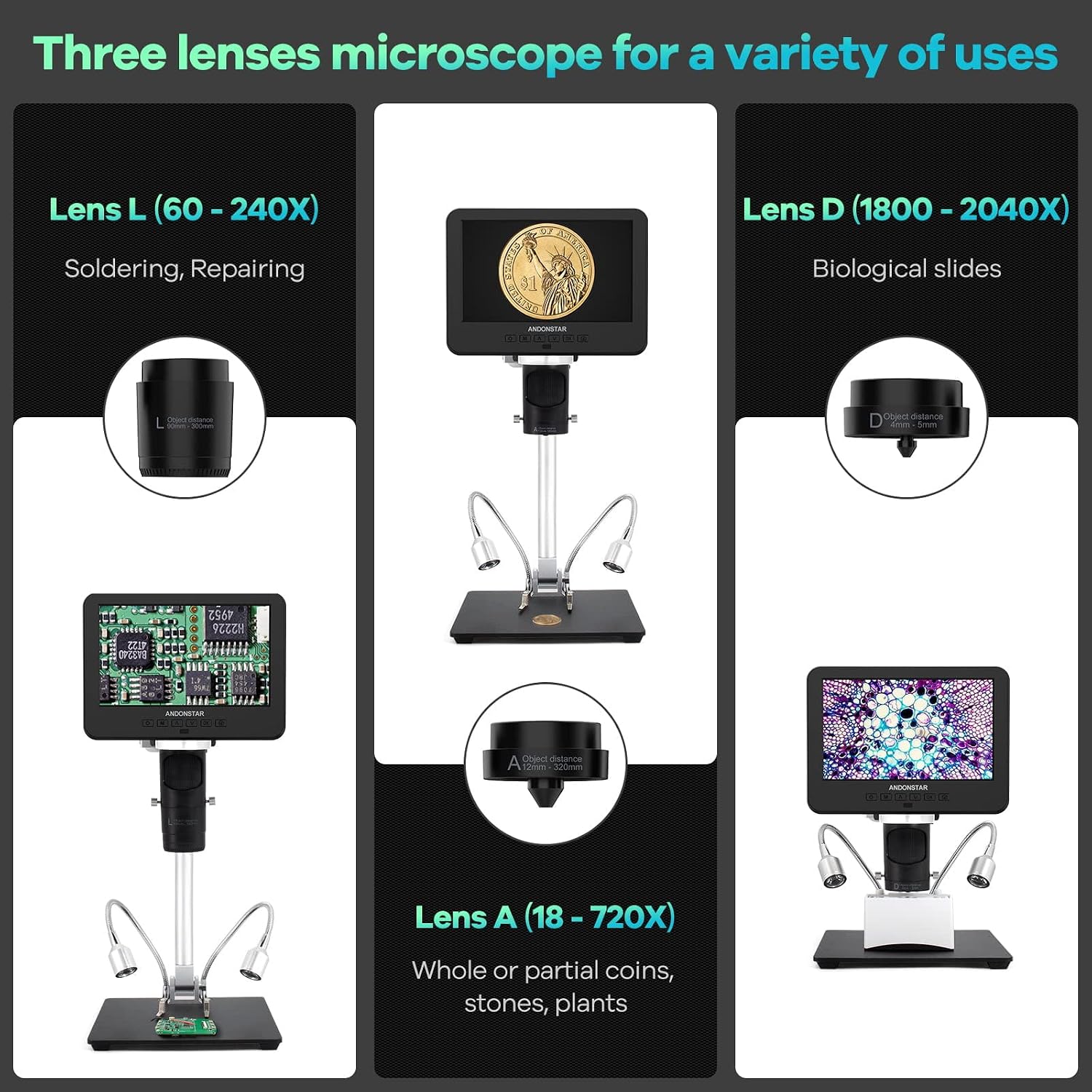 Thumbnail 1 de Andonstar AD246S-M digital microscope 2000x 🔬