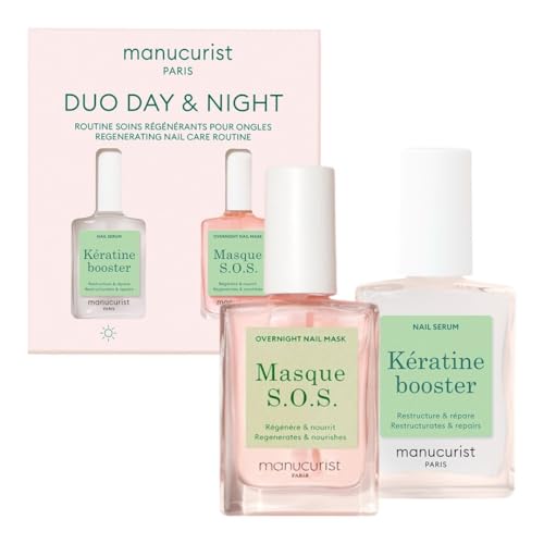 Manucurist Duo Jour & Nuit Keratine Booster et Masque SOS – Routine fortifiante pour ongles mous