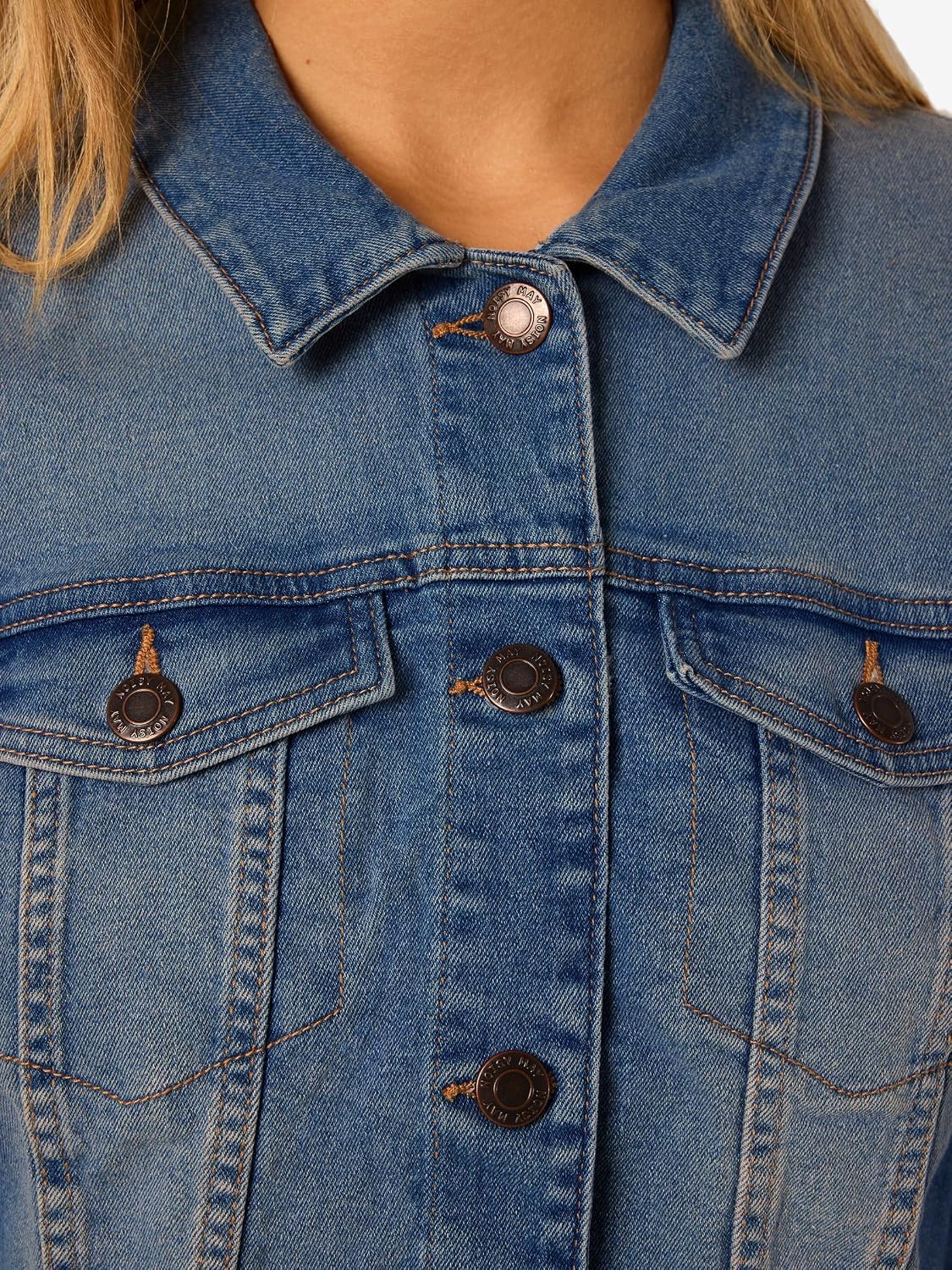 Detalle de Noisy May Debra Denim Jacket Donna – Giubbotto jeans blu