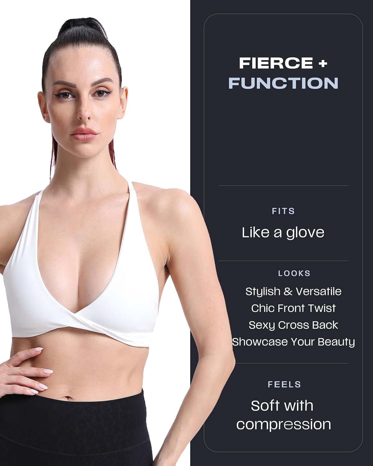 Detalle de Aoxjox Women's Metamorph Sienna Twist Bra Yoga Crop Tank