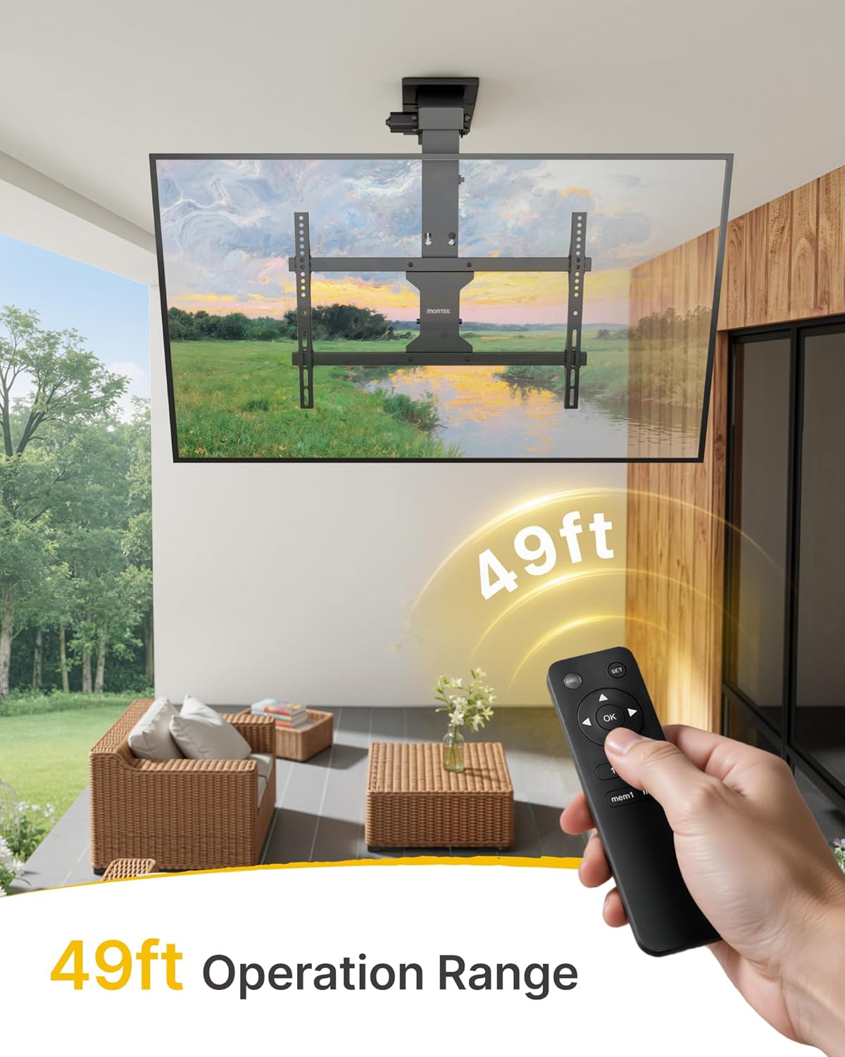 Thumbnail 4 de monTEK Motorized Ceiling TV Mount 37-75 inch