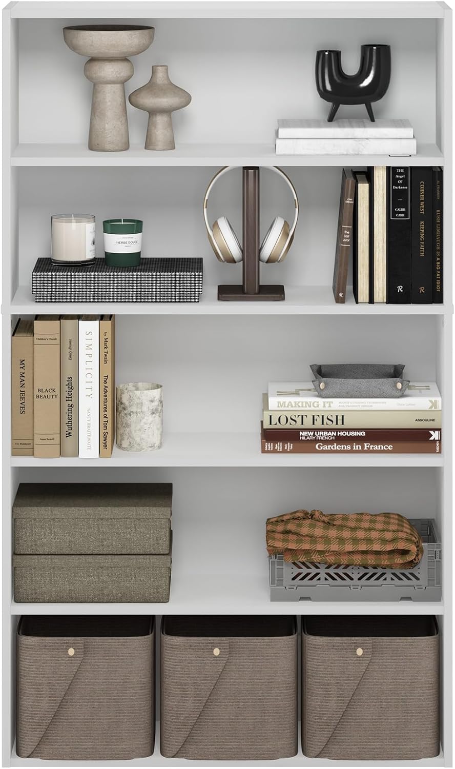 Detalle de Furinno PASIR Libreria A 5 Ripiani: stile minimalista e praticità per living, camera o studio