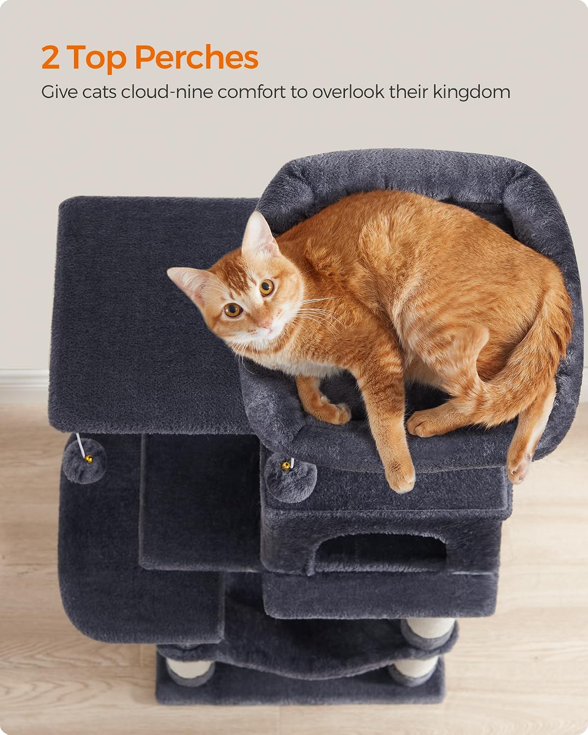 Thumbnail 4 de FEANDREA Clawfy Collection PCT261G01 Cat Tree, 112 cm, 4 Sisal Posts