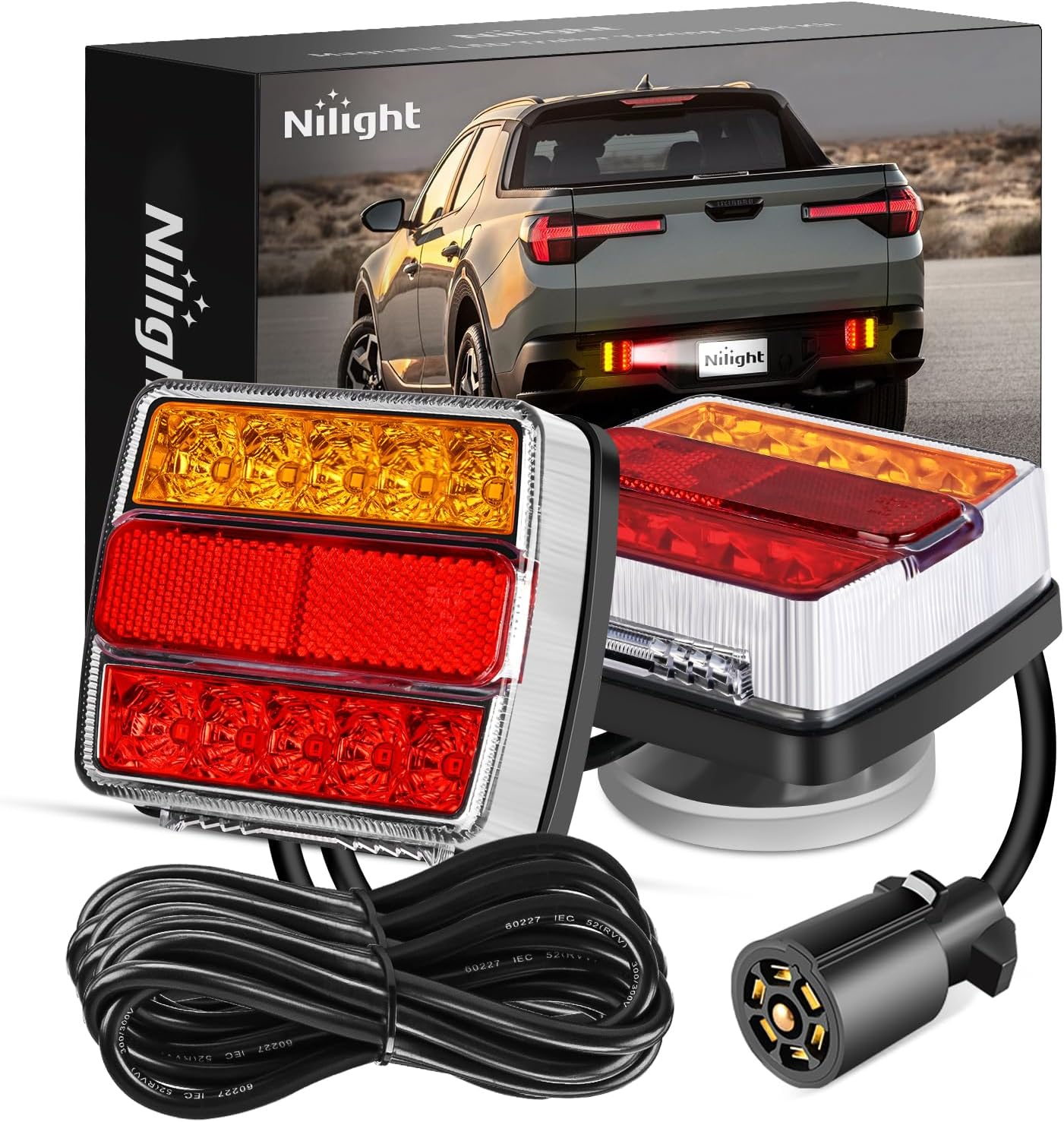 Detalle de Nilight Magnetic LED Trailer Towing Light Kit 24ft 🚚