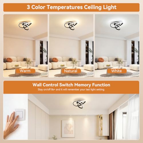 Detalle de MELAYR 4760682 Plafonnier LED Moderne 3000K/4500K/6500K – 21W, CRI≥80