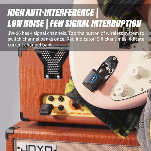 Detalle 1 de JOYO JW-06 5.8GHz Wireless Guitar System with Charging Case and 4 Channels