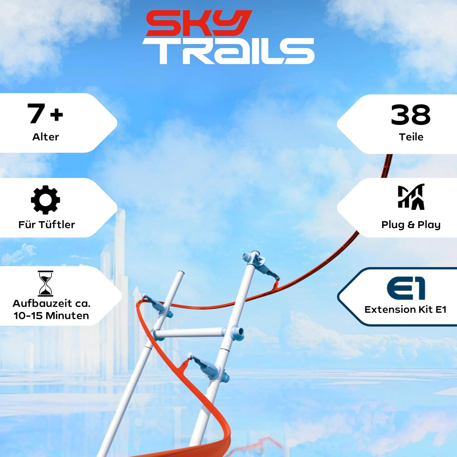 Detalle de Sky Trails Construction Pack 71975 – Konstruktionsspielzeug & Zubehör-Set für eigene Streckenwelten ab 7 Jahren