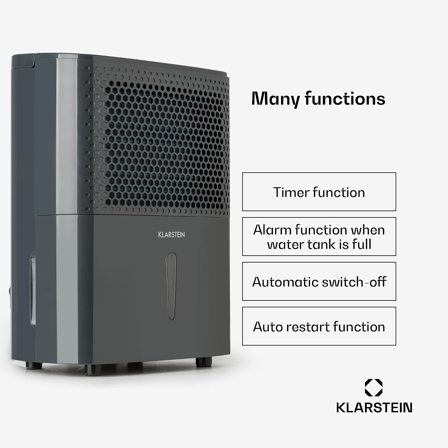 Detalle 2 de Klarstein DryFy 10 Dehumidifier and Air Purifier, 10 L/day, 2-in-1