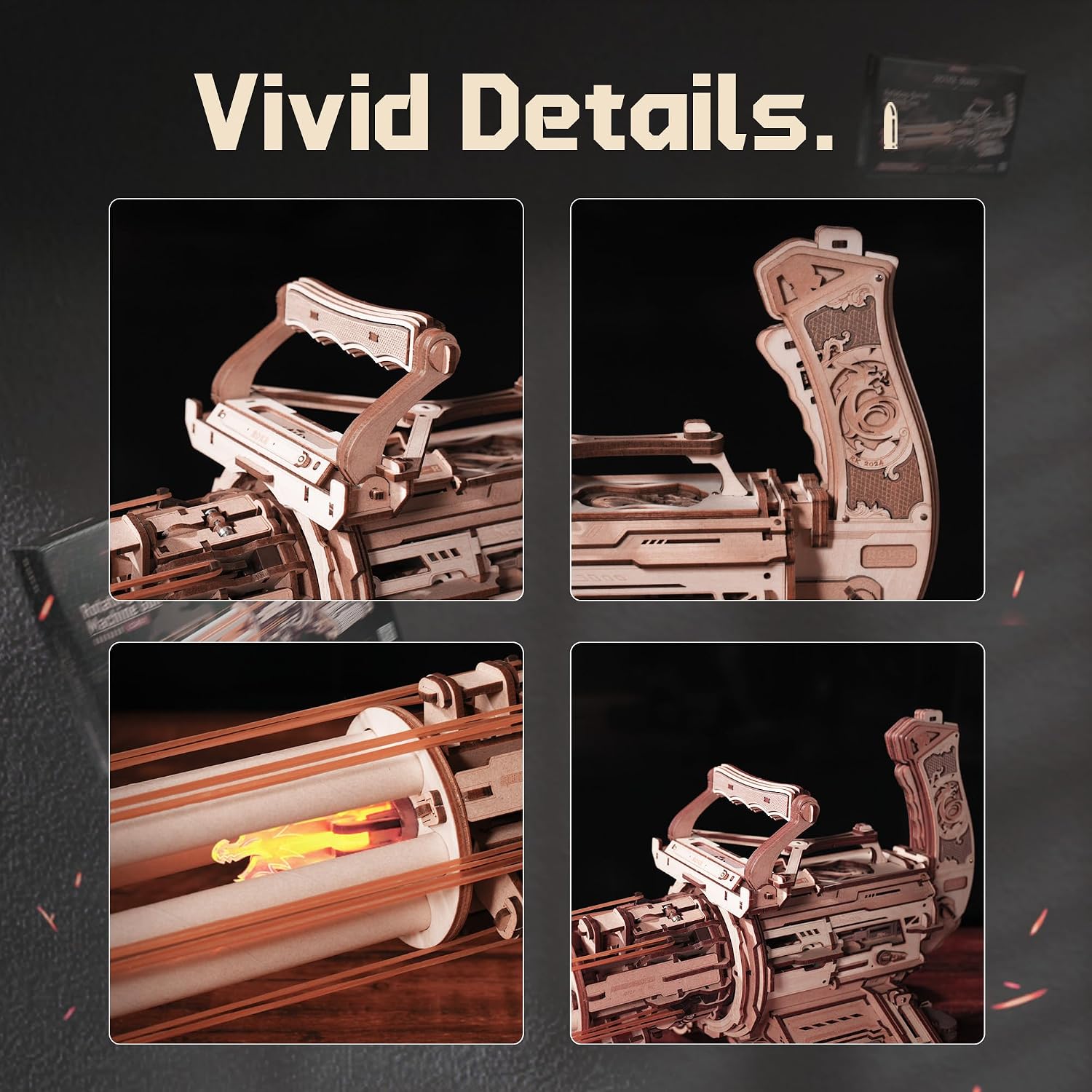Thumbnail 5 de ROKR 3D Puzzle Model Kit: Rotating-Barrel Machine LQA01 for Adults