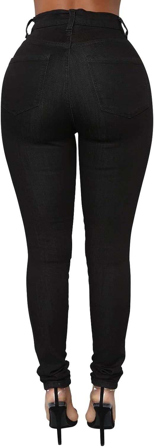 Detalle 2 de KUNMI Women’s Classic High-Waisted Skinny Stretch Jeans with Functional Back Pockets