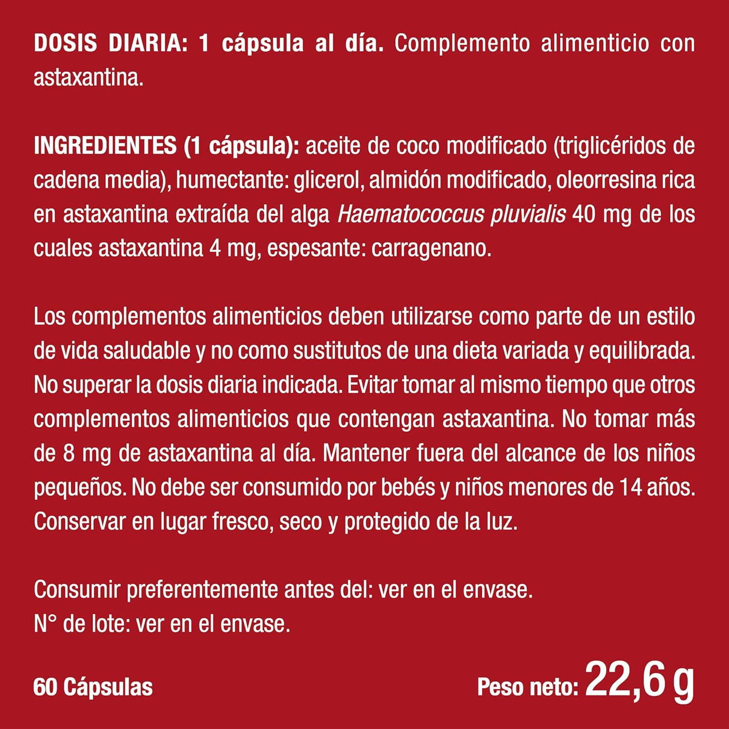 Thumbnail 6 de Nutrimea Astaxantina Pura 4 mg - Antioxidante Vegano y Natural 🌸