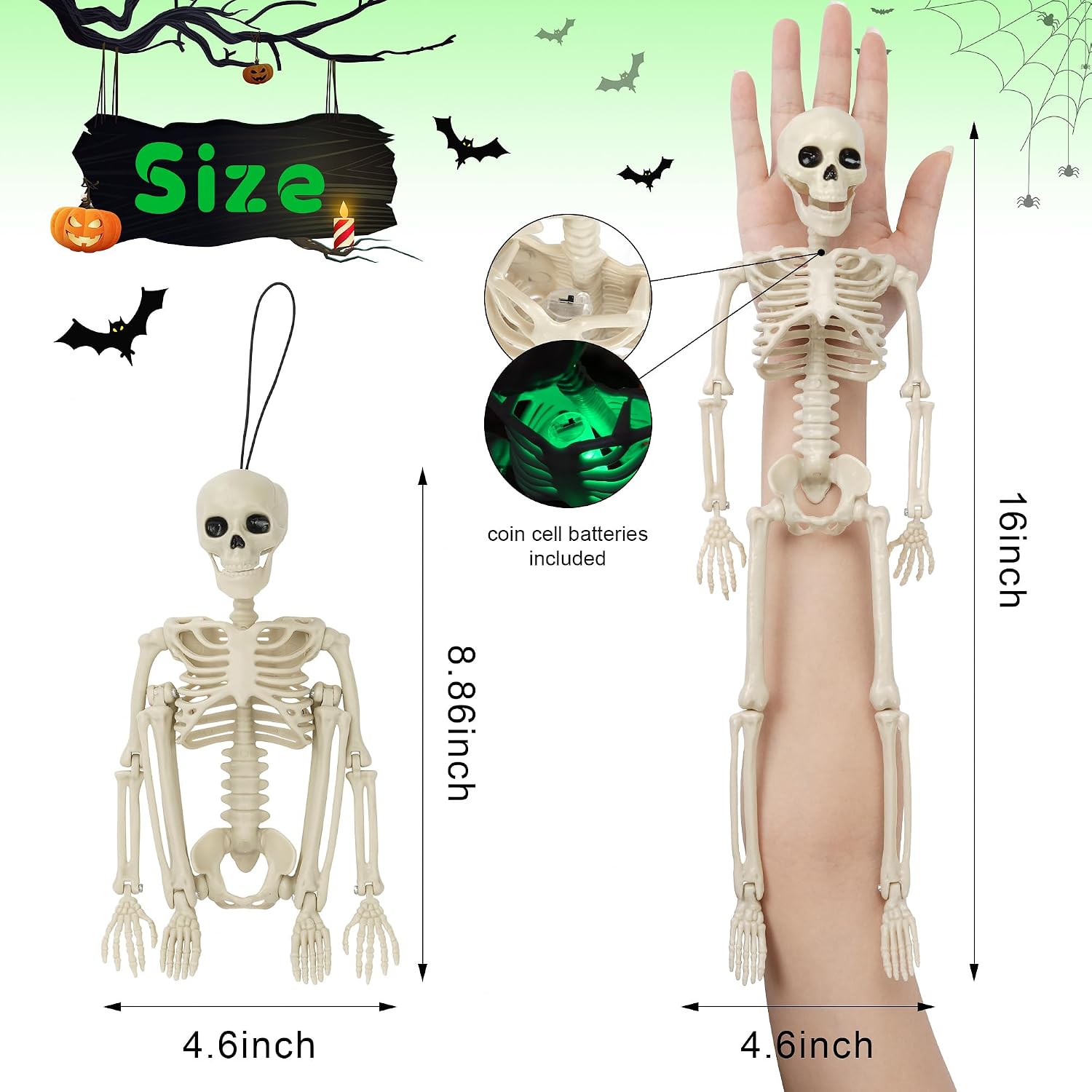 Detalle de Kelool Light-Up Skeleton Decorations, 16-Inch