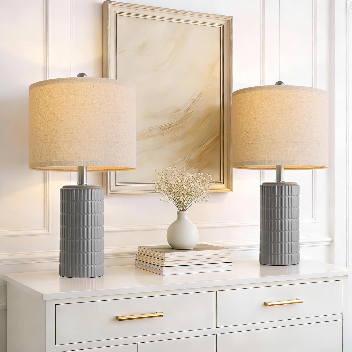 Detalle de PoKat Ceramic Table Lamps, 20.75-Inch