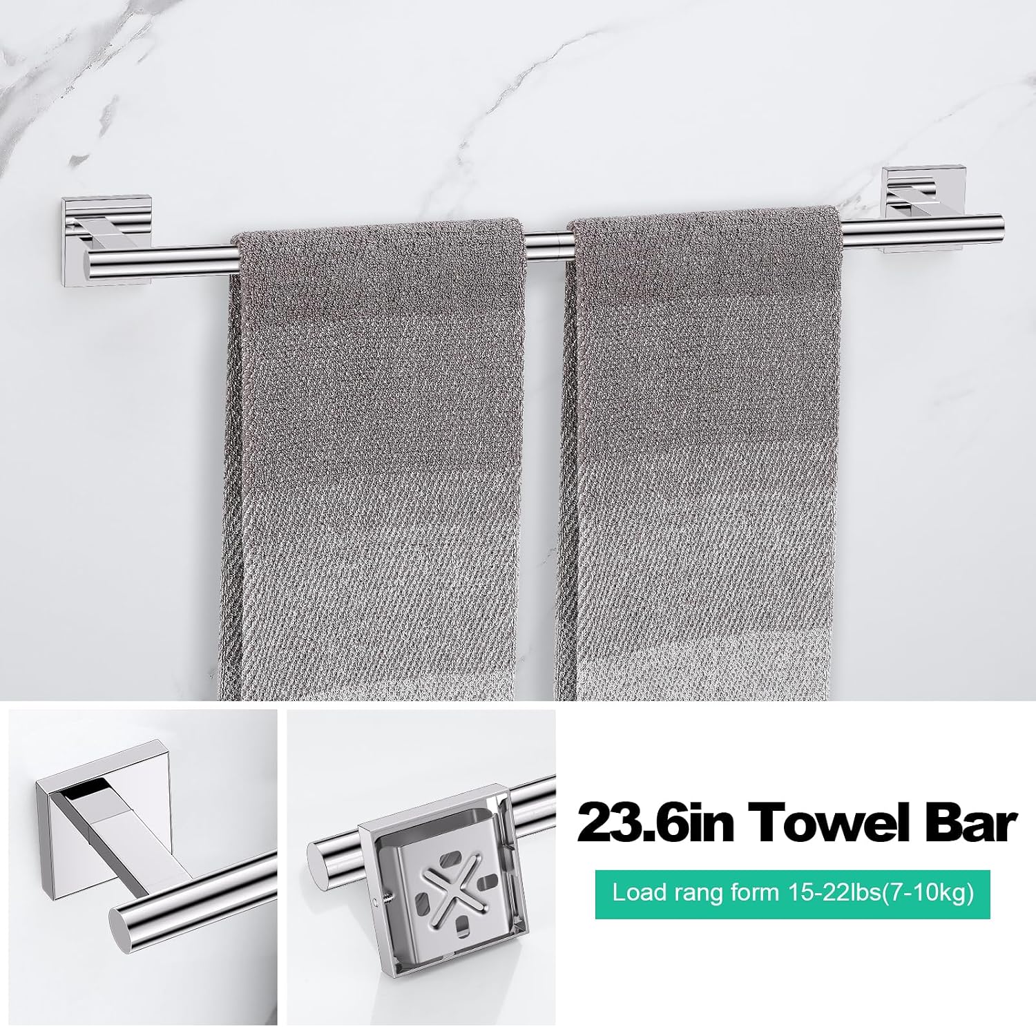 Detalle de Bathroom Hardware Set with 23.6-Inch Towel Bar