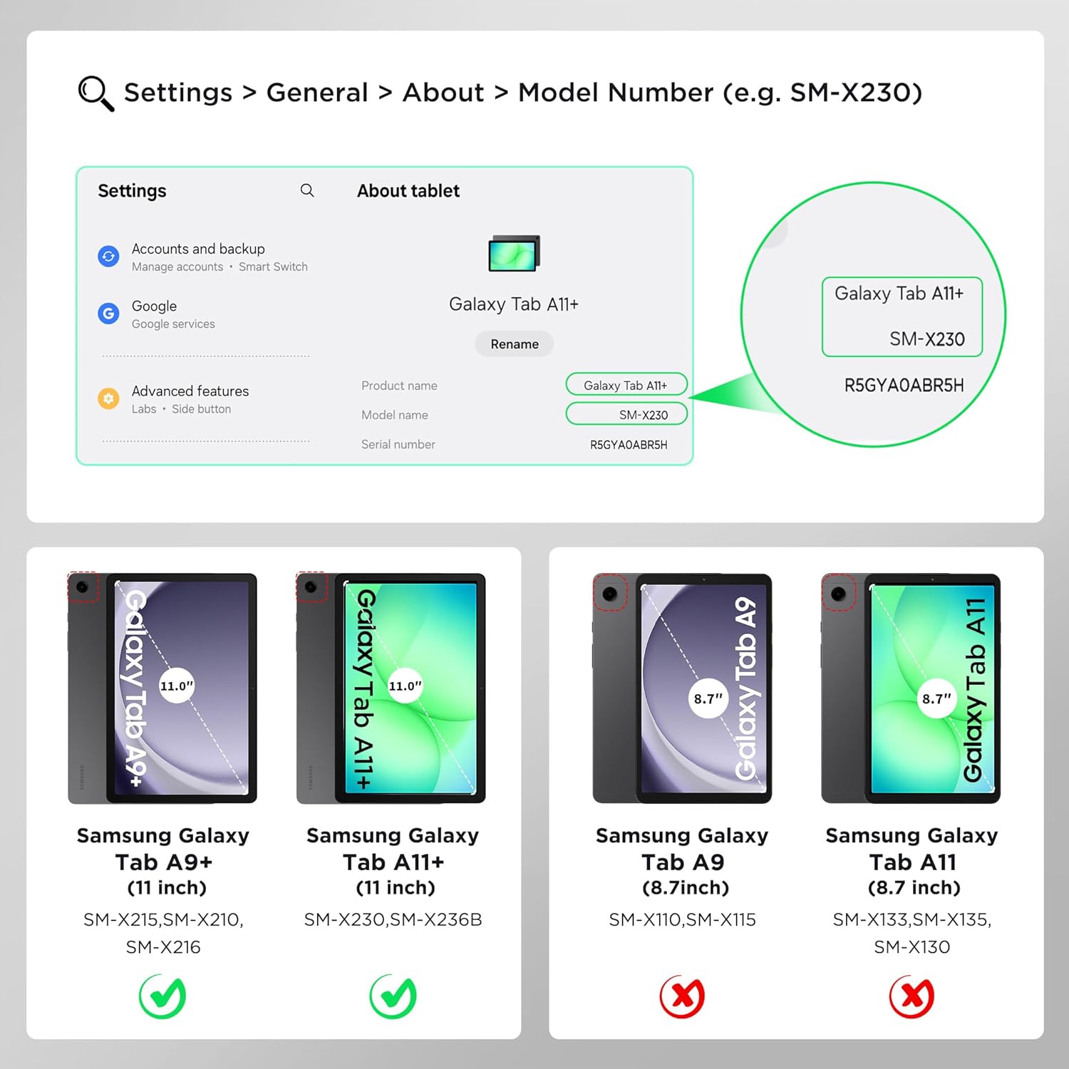 Thumbnail 1 de CACOE Hülle für Samsung Galaxy Tab A11+ Plus 11 Zoll (2025) / A9+ Plus 2023 – ultra-dünne transluzente Matt-Rückseite, Schwarz