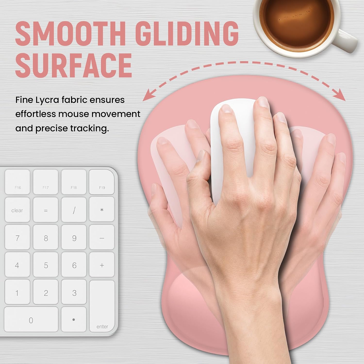 Detalle 2 de ZapDesk ZD015 Ergonomic Mouse Pad with Gel Wrist Rest, Pink, 10.2 x 7.6 in