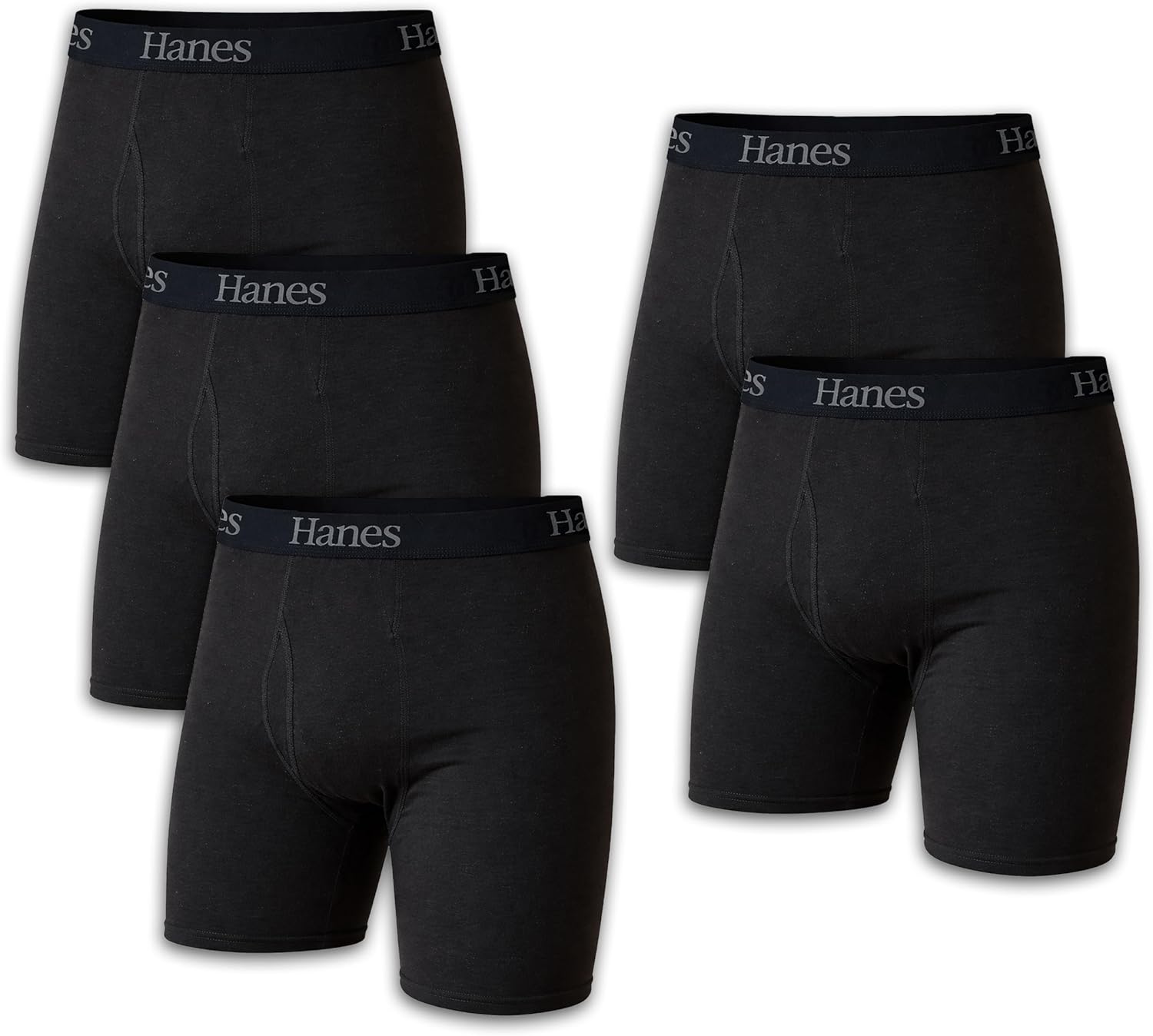 Thumbnail 6 de Hanes Men’s Moisture-Wicking Boxer Briefs (Cottony Soft) — Tagless, No-Ride-Up Fit, ComfortSoft Waistband