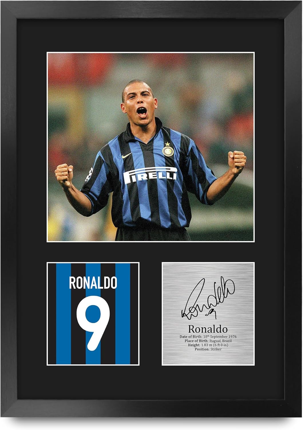 Thumbnail 5 de HWC Trading Ronaldo Inter Milan Signed Printed Photo — A4 Portrait Framed