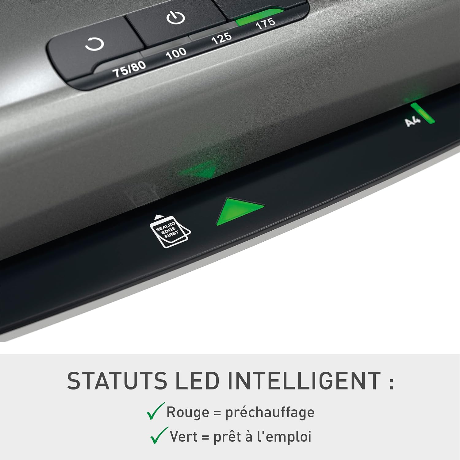 Detalle 2 de Plastifieuse Leitz iLAM Office Pro A3 – Préchauffage rapide et guidage LED