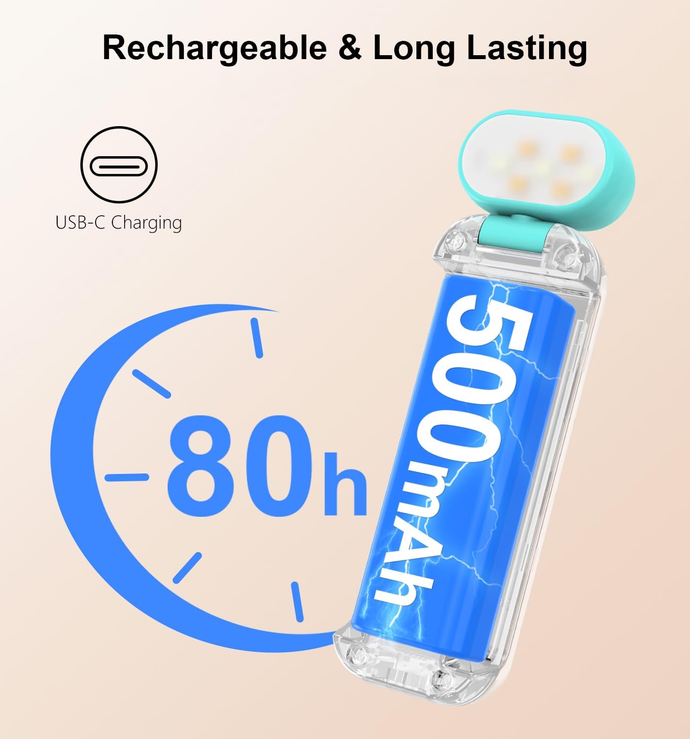 Thumbnail 5 de Gritin G1313 Rechargeable Clip-On Book Light, 3 Colour Temperatures