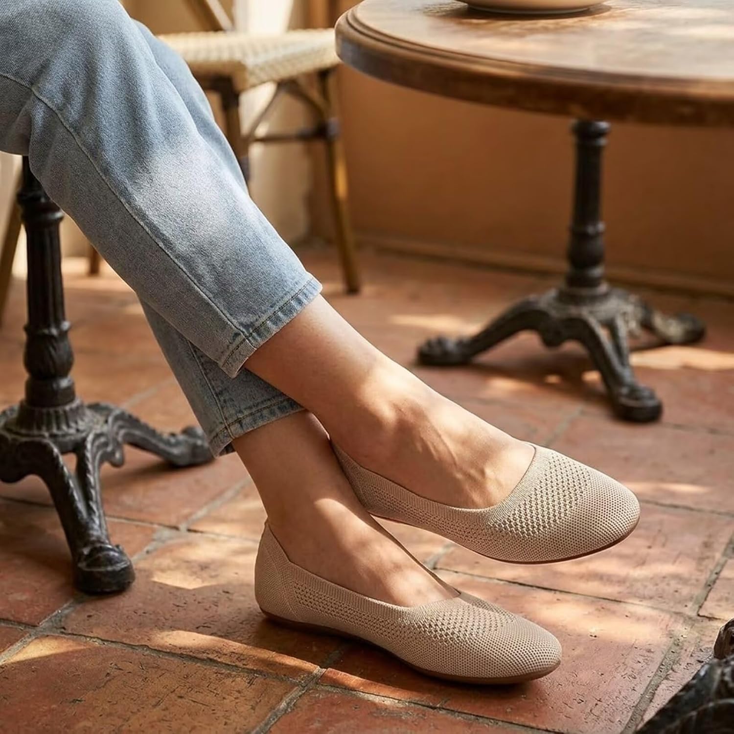 Thumbnail 2 de Puxowe Damen Strick-Ballerinas mit Rundkappe – bequeme Slip-On Schuhe für Spaziergänge