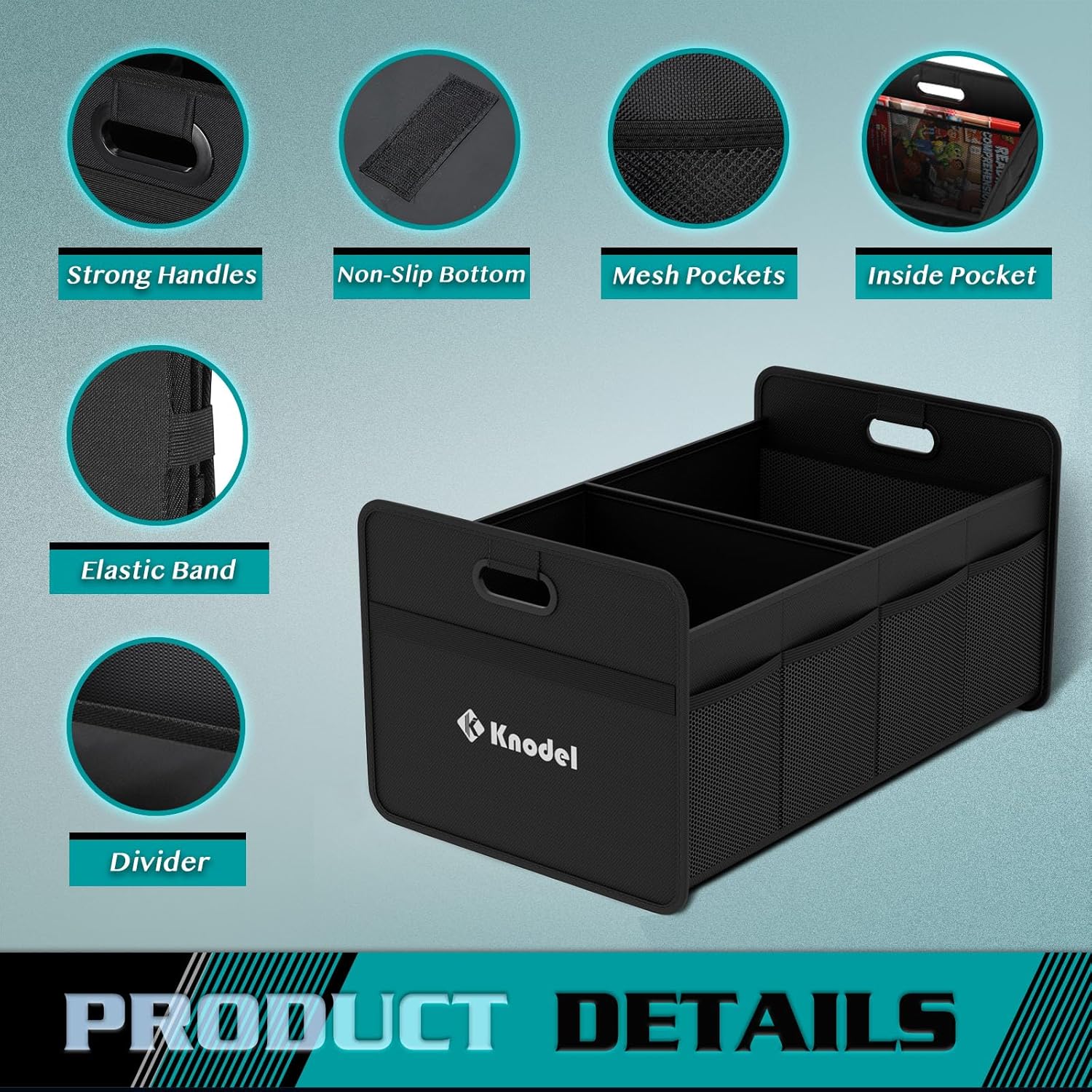 Thumbnail 2 de K KNODEL Car Boot Organiser (Foldable Car Boot Storage) – Small, Black