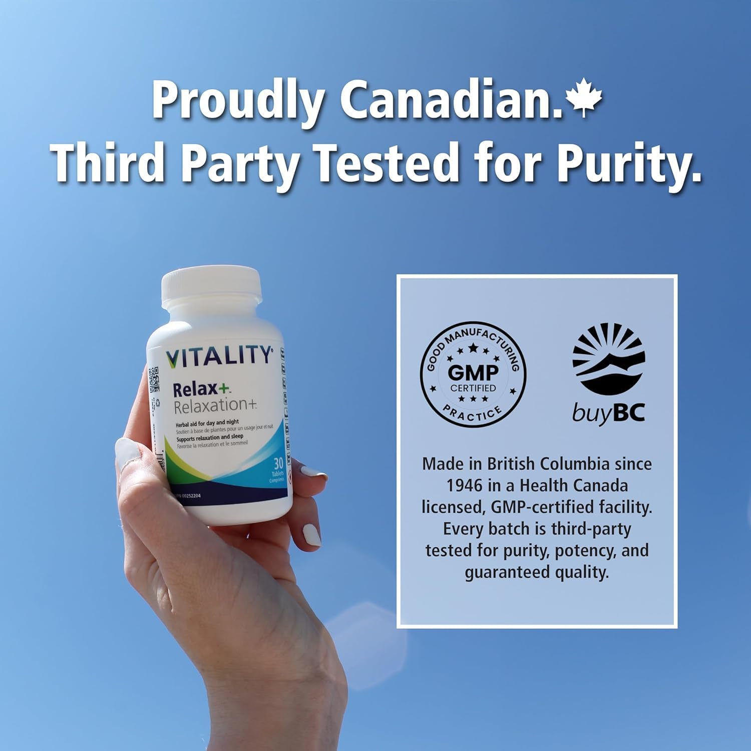 Detalle de VITALITY PURITY-951300 Relax+ Herbal Sleep Aid with Valerian