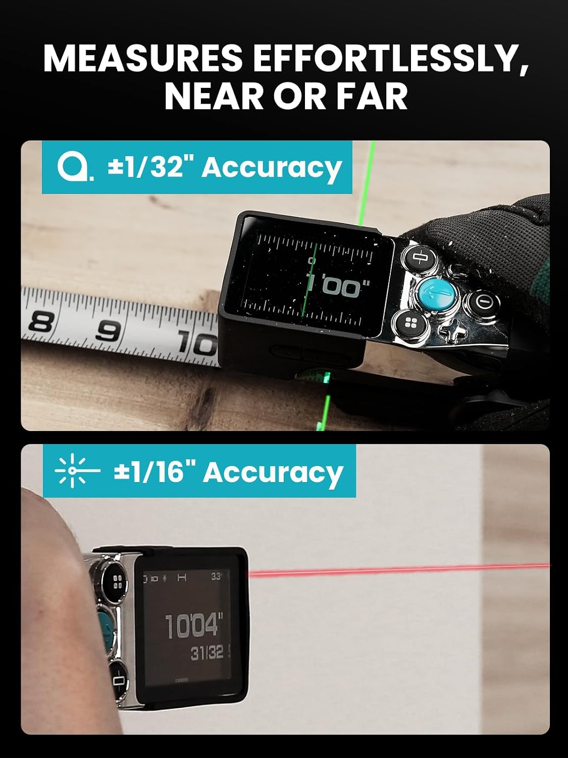 Detalle 2 de MiLESEEY XTAPE1 Digital Tape Measure with Laser – Precision, Pro-Grade App Sync