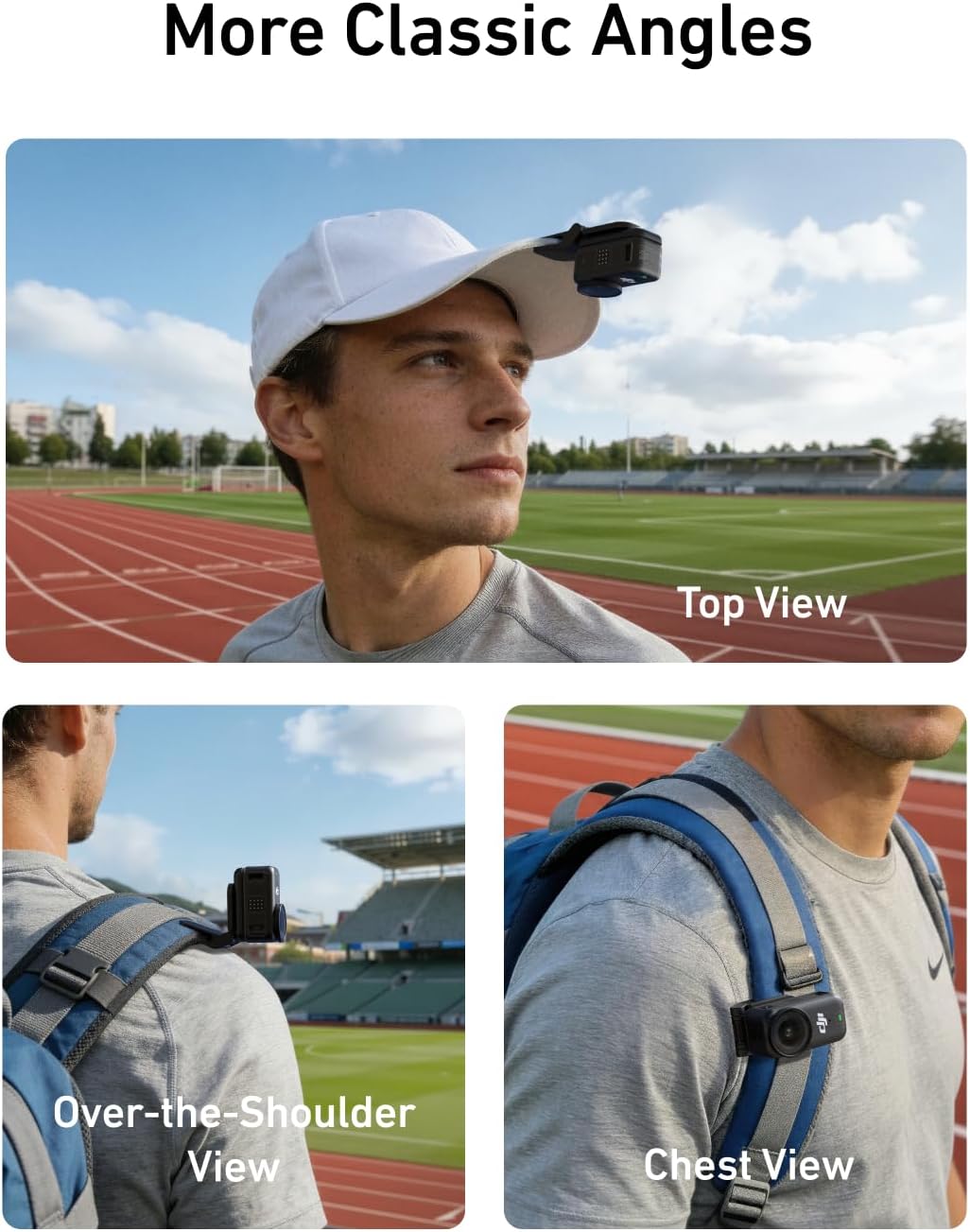 Detalle de TELESIN Supporto Clip Magnetico per DJI Nano: clip sul cappello o zaino con rotazione 360°