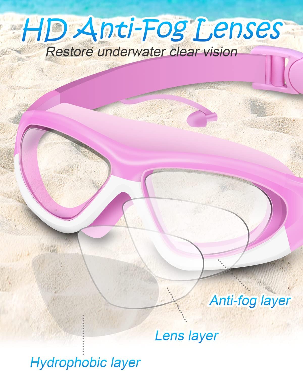 Thumbnail 3 de Victoper Kids Swimming Goggles 4-16 years