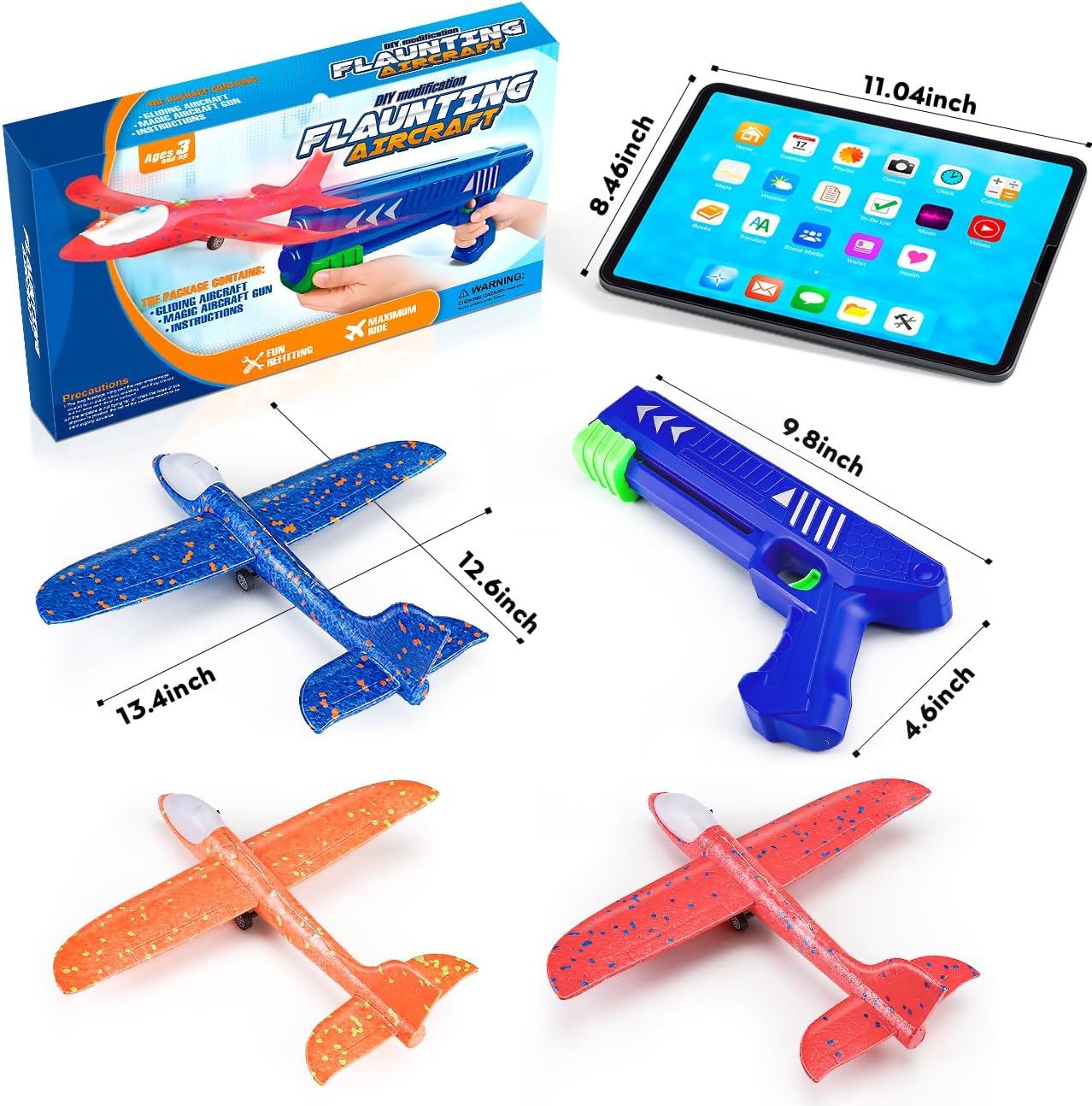 Detalle 2 de SYHLN 3 Pack Airplane Launcher Toys - LED Foam Planes with Dual Flight Modes for Outdoor Fun (Ages 4-8)