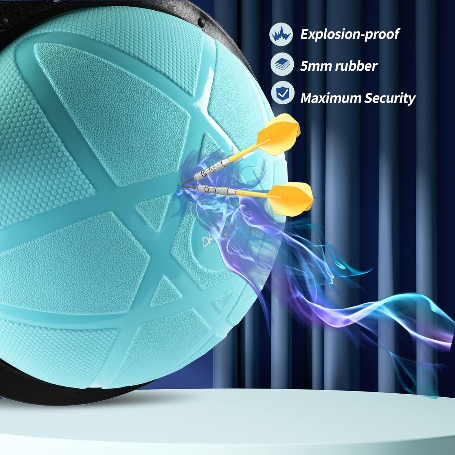 Detalle de DH FitLife Balance Ball: Dual-Sided Yoga Balance Trainer (Φ60×22cm) with Bands and Pump