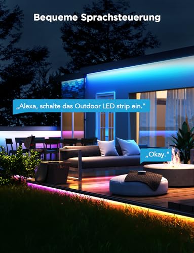 Thumbnail 7 de Govee 10m RGBIC-Outdoor-LED-Streifen IP65: Außenlicht mit App-Steuerung, Musik-Sync und Sprachsteuerung
