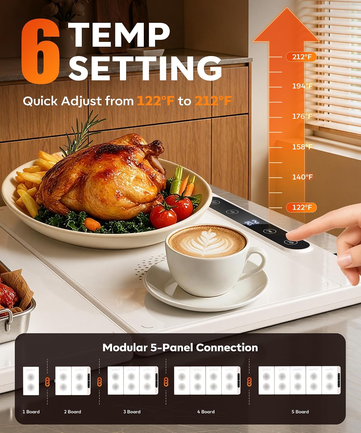 Detalle de TASEVEN Electric Warming Tray, Metal