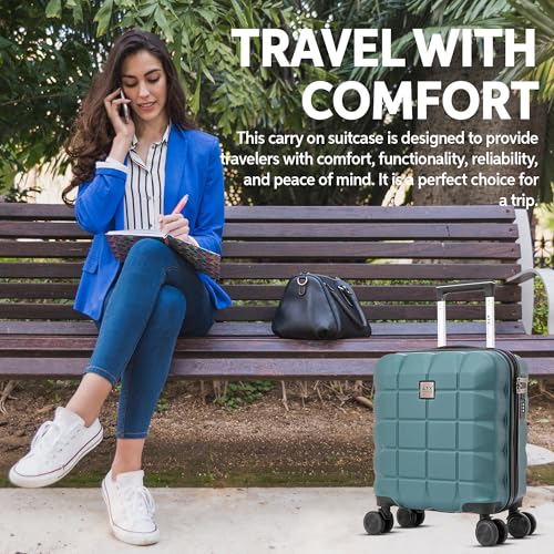 Detalle de ATX Luggage EasyJet 45x36x20 Underseat Cabin Suitcase – Forest Green, 17.5 Inches