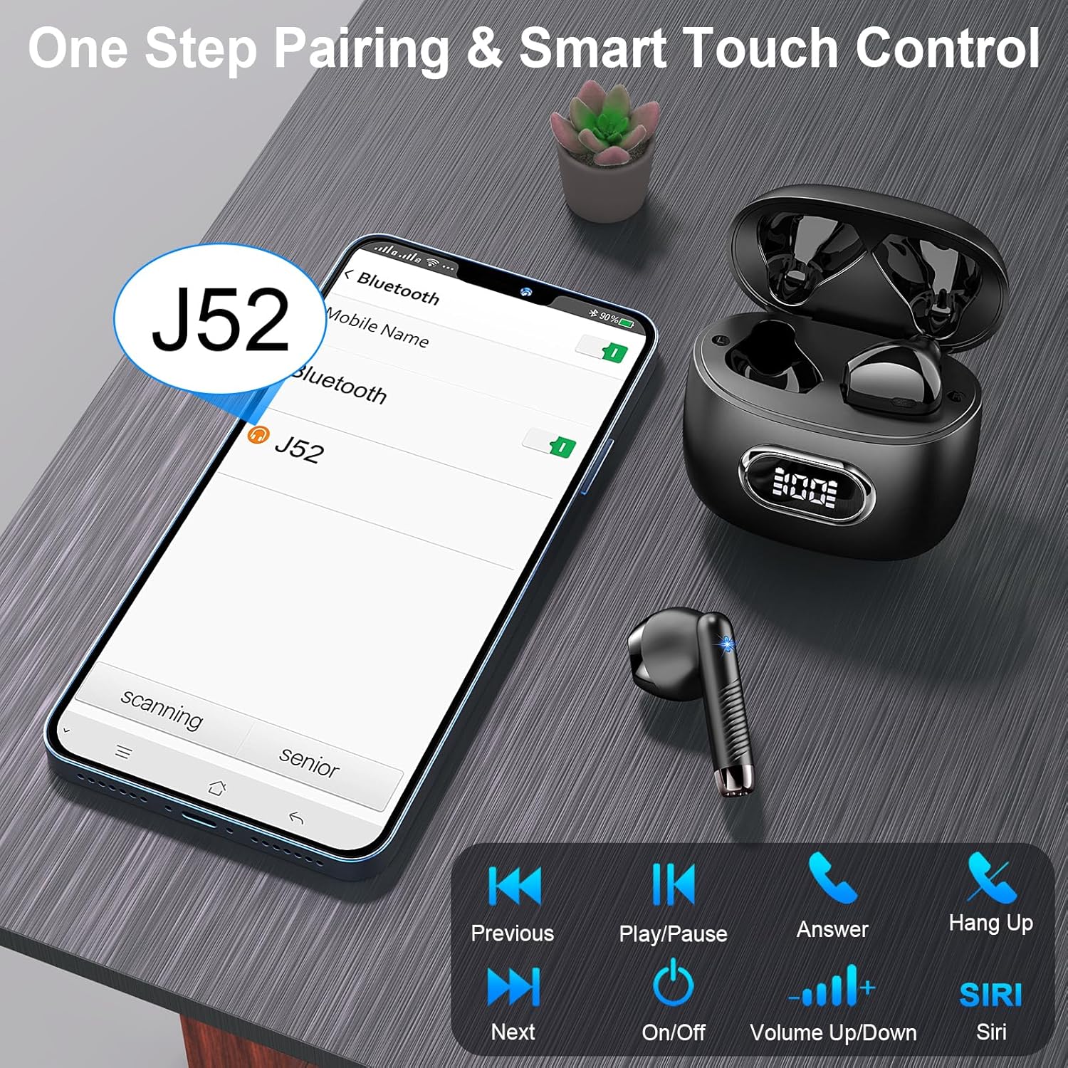 Thumbnail 6 de Cuffie Bluetooth 5.4 2026 Nuovo con ENC e 4 microfoni, display LED e IPX7