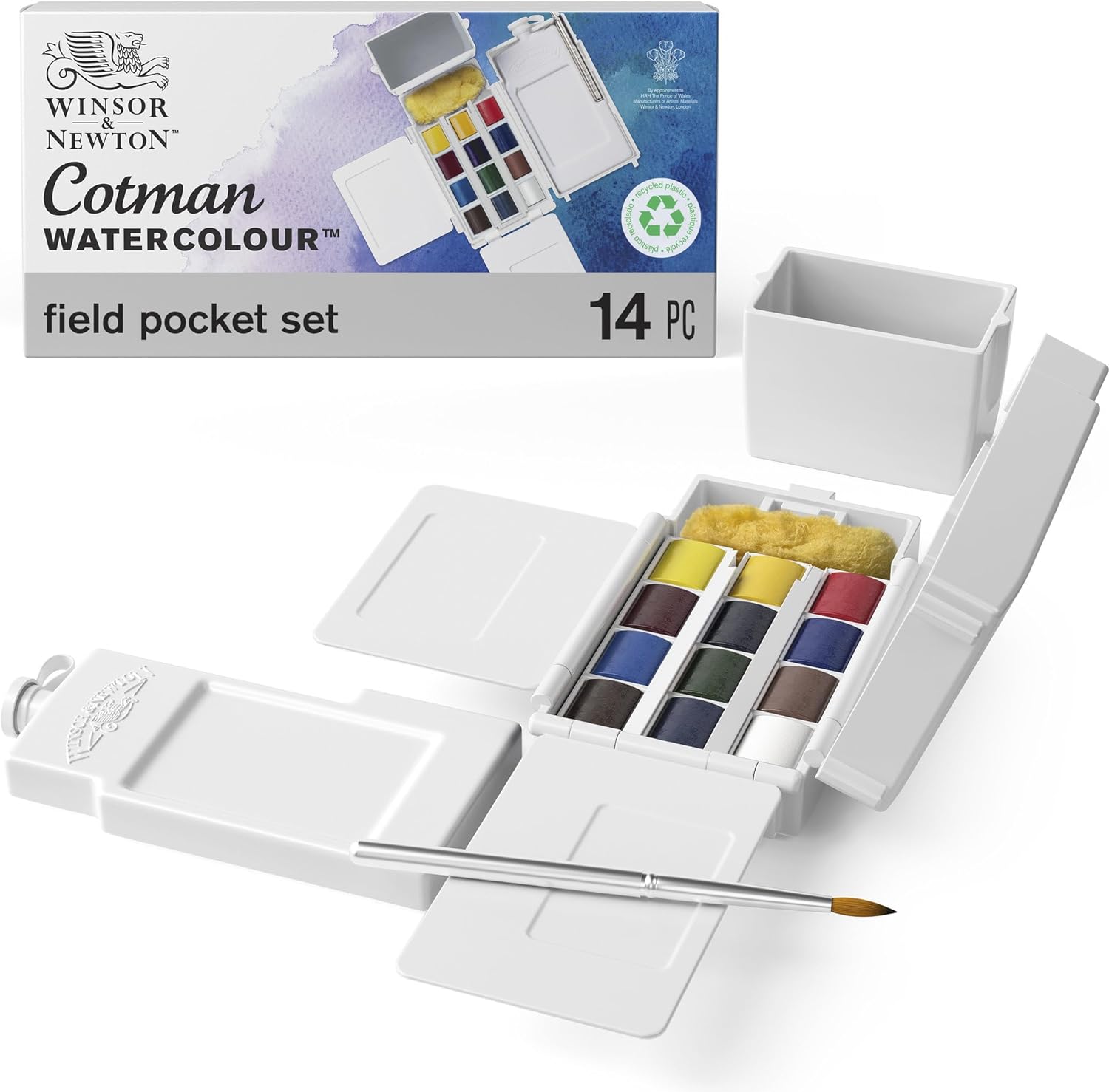 Detalle de Winsor & Newton Cotman Field Box Aquarellfarben-Set (0390639) – 12 Farben für unterwegs