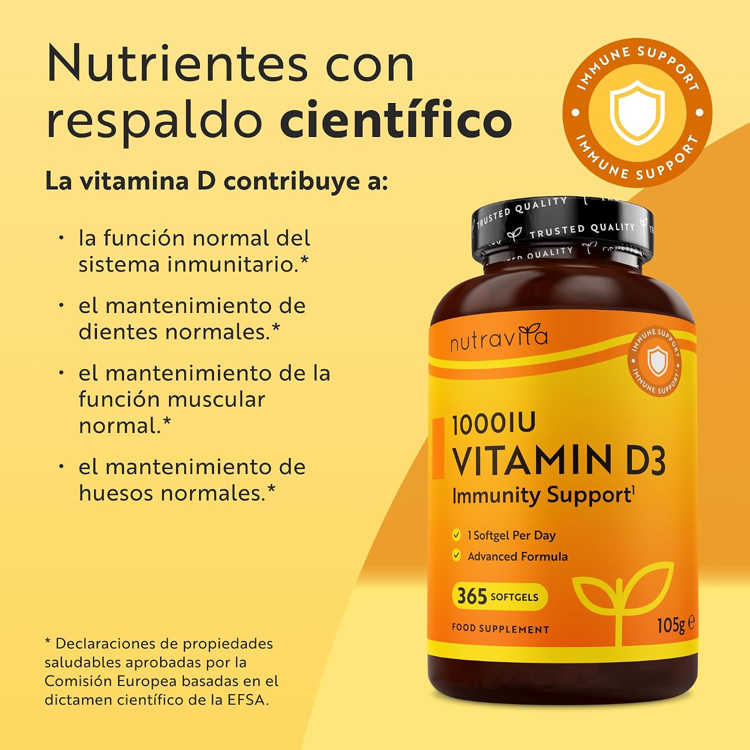 Detalle 2 de Nutravita Vitamina D3 1000 UI 365 cápsulas