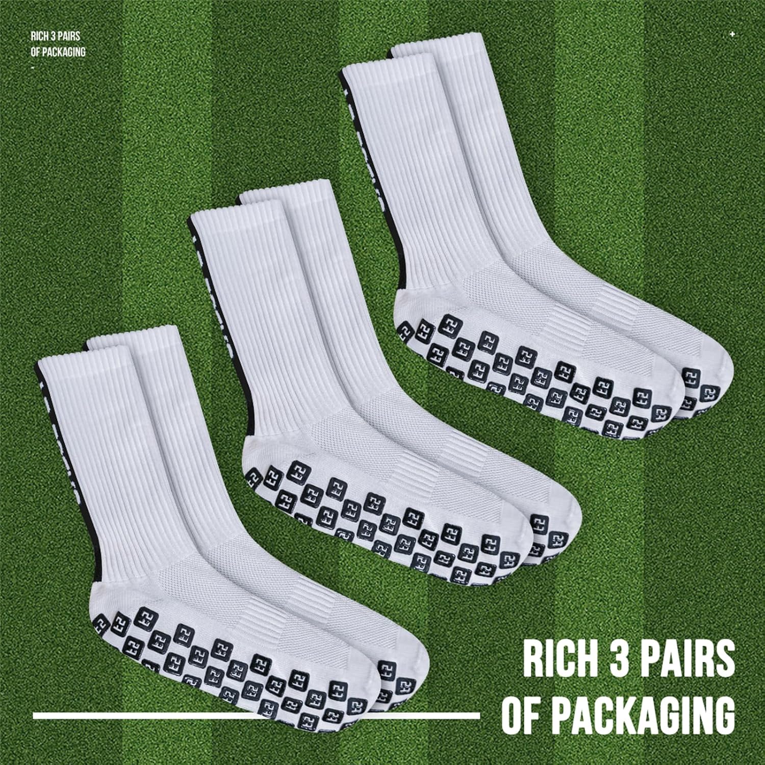 Thumbnail 5 de AVABEST Fussball Socken Herren – 2 Paar rutschfeste Griffigkeit, unisex, Größen 35-39 / 39-46 / 46-50