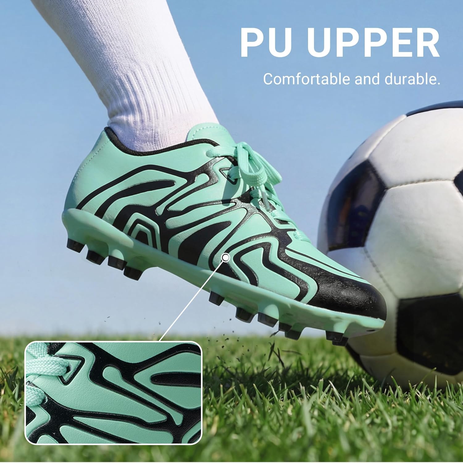 Detalle 2 de DREAM PAIRS Youth Firm Ground Soccer Cleats for Boys & Girls (Little/Big Kids)